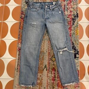 Free People We The Free Distressed Mid-rise Jeans